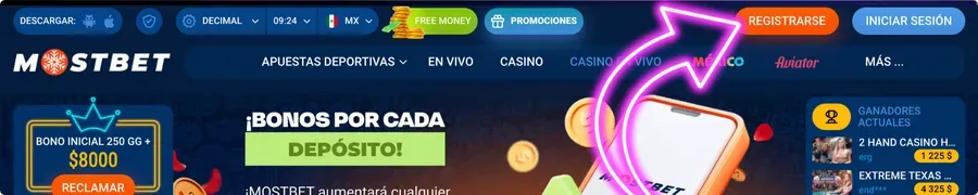 Métodos de depósito en Mostbet México